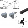 Flexible Shower Door Magnetic Seal 70 Long With Gray Plastic End Caps
