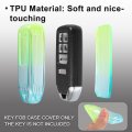 1 Pcs Key Fob Remote Control Cover Case Full Protection Tpu Shell For Honda Accord Green And Cyan Gradient