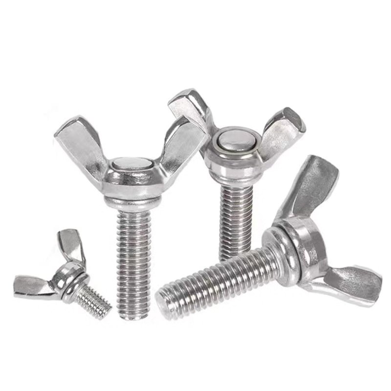 M6-1 0 X 60mm 304 Stainless Steel Wing Butterfly Screws Bolts Wing Bolt Machine Fastener Thumb Hand For Electronic Equipment 6