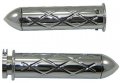 Yana Shiki Ca3258p Chrome Criss-cross Style Straight Design Grip With Pointed Flush End Caps 