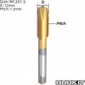 Burkit M12 X 5 Spiral Point Tap Hss Titanium Coating Plug Threading 1