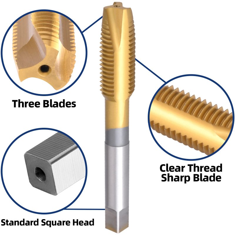 Burkit M12 X 5 Spiral Point Tap Hss Titanium Coating Plug Threading 1