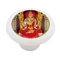 Indian Hindu Godess Kamakshi Decorative High Gloss Ceramic Drawer Knob 