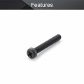 Mromax M4 X 30 Threaded Plastic Phillips Cross Pan Head Machine Screws Bolts Black 50pcs