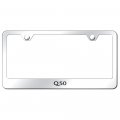 Au-tomotive Gold Laser Etched Logo Stainless Steel License Plate Frame For Infiniti Q50 Chrome
