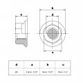 Uxcell M6 Serrated Flange Hex Lock Nuts 201 Stainless Steel 20 Pcs