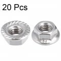 Uxcell M6 Serrated Flange Hex Lock Nuts 201 Stainless Steel 20 Pcs