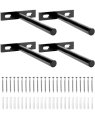 Pack Of 4 Invisible Shelf Brackets 125 Mm Floating Made Solid Iron For Wall Mounting Decoration Cabinet Furniture 