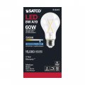 Satco 6 Pack Dimmable Led Filament Lamps S12418 High Lumens 8 Watt A19 Clear Medium Base 5000k 90 Cri 120 Volt For Use At