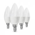 Ctkcom 4-pack Led Candelabra Bulbs 5w 40watt Light Equivalent E12 Base Daylight White 6000k 650lm Candle For Chandelier Ceiling 