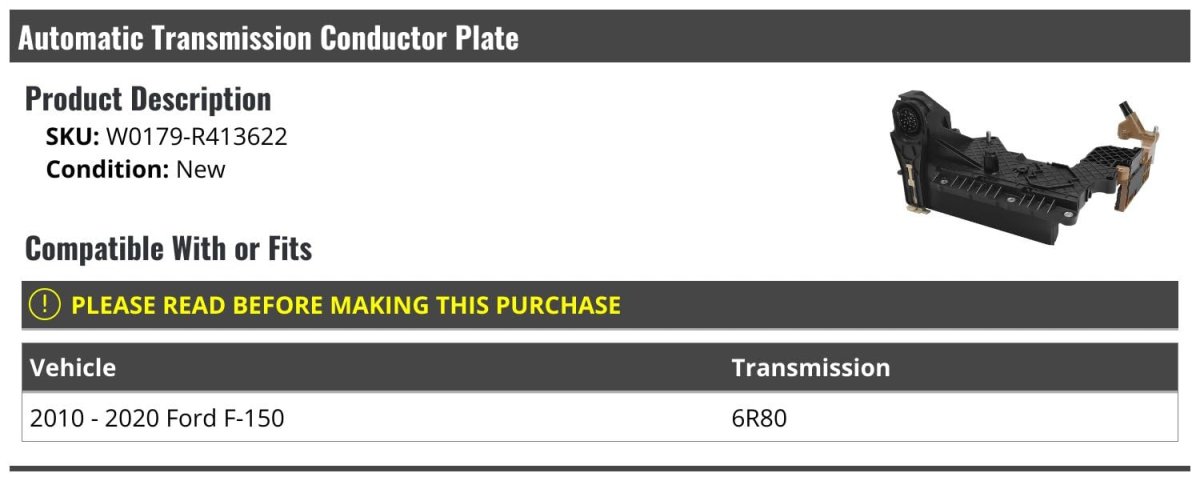 Automatic Transmission Conductor Plate For 2010-2020 Ford F-150