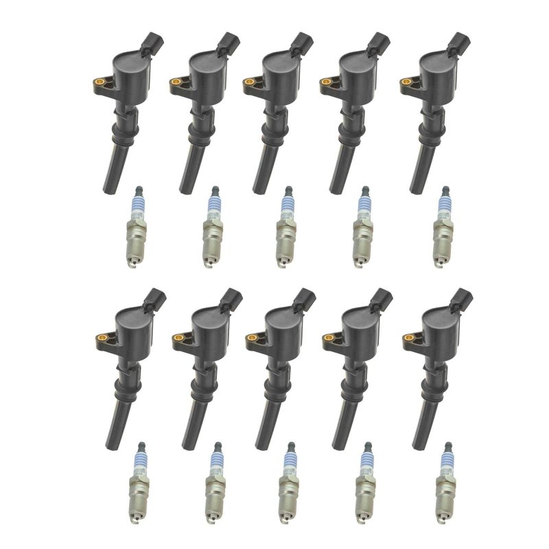 Engine Ignition Coil Spark Plug Kit 20 Piece Set For V10 Super Duty
