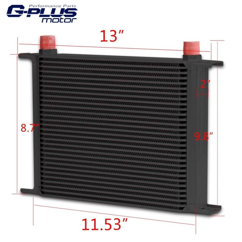 Aluminum 30 Row An10-10an Universal Radiator Oil Cooler Condenser Filter Adapter Kit Black