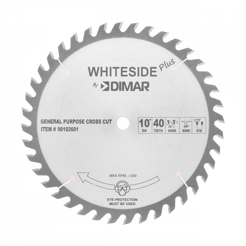 Cross Cut Blade 10 In 40 Teeth 5 8 Arbor Atb Grind Compact Style