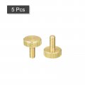Uxcell Knurled Thumb Screws M4x10mm Flat Brass Bolts Grip Knobs Fasteners For Pc Electronic Mechanical 5pcs