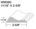Flexible Moulding Chair Rail Wm390-11 16 X 2-5 8 12 Length Trim