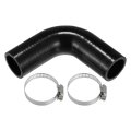 1 Set 35mm 38 Id 100mm 3 94 Length 90 Degrees Black Car Silicone Hose Coolant With Clamps Universal 