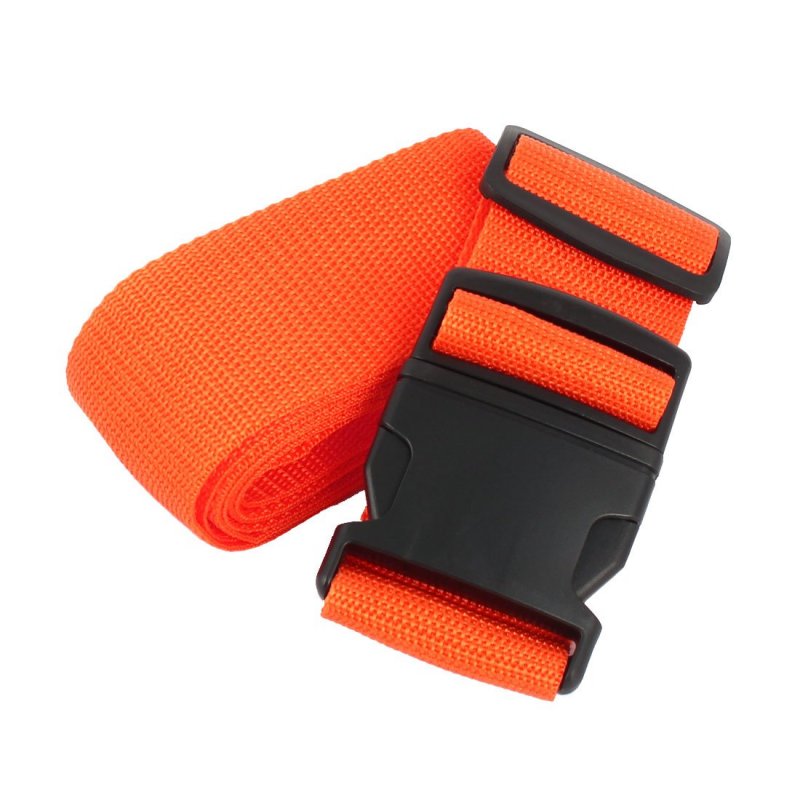Travel Accessory Luggage Tag Pocket Buckle Strap Suitcase Belt Orange 2m Girth