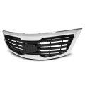 Front Upper Grille With Gray Insert For Kia Sportage 2011 2012 Base Ex Lx Chrome Finish Abs Plastic Part Number 863503w000 