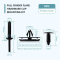 Full Fender Flare Hardware Clip Mounting Kit Fit For 2015 Jeep Wrangler Unlimited Rubicon Sport Utility 4-door Replace 78pcs
