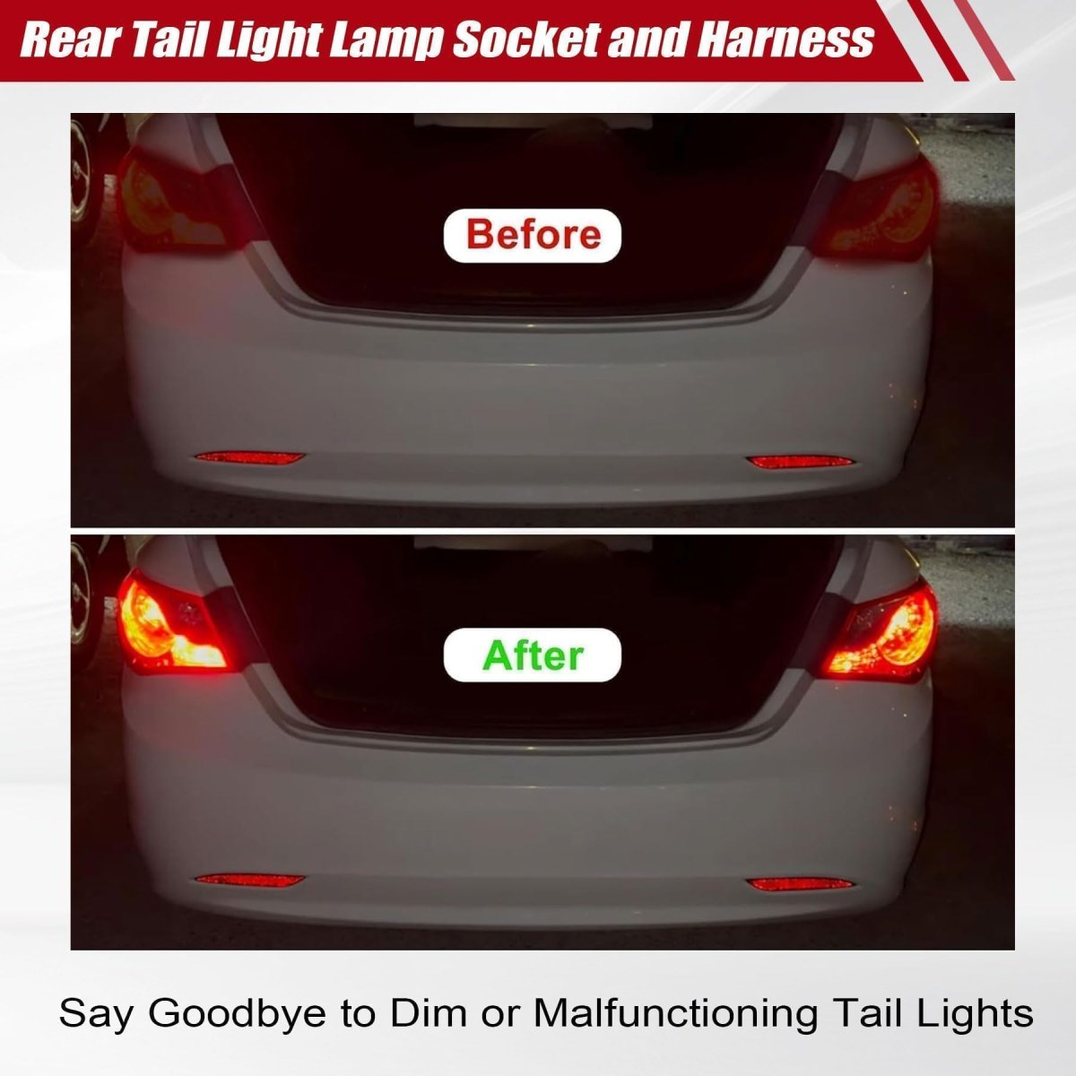 Rear Tail Light Lamp Socket And Harness For Hyundai Sonata Sedan 2011012 2013 2014 2 0l 2 4l Part Number 92450-3q000 924503q000
