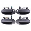 Pack Of 4 Front Rear Left Driver And Right Passenger Side Textured Matte Black Outside Outer Exterior Door Handle 
