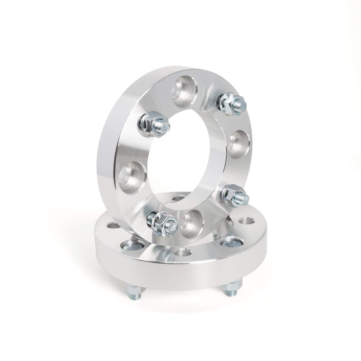 Wheel Spacer Kit For 2 Wheels 4 5 Bolt Pattern 1 In Width M10 X 1 25mm Thread Silver Aluminum Arctic Cat And Yamaha Atvs Utvs
