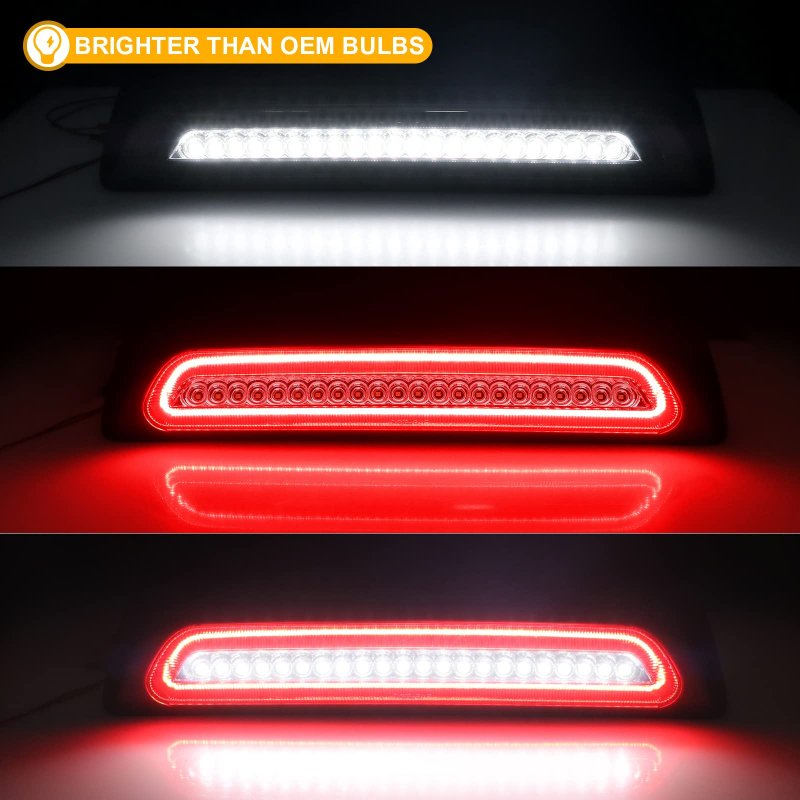 R F Auto F1 Style Strobe Led Third Brake Light Replacement For Tundra 2007-2021 Pickup Trucks White Roof Cargo High Mount Stop