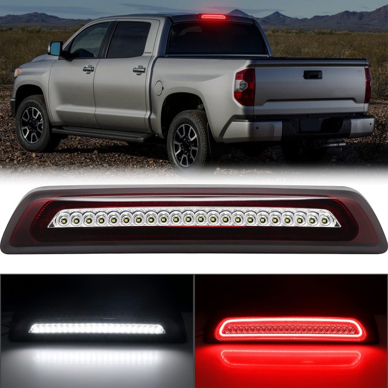 R F Auto F1 Style Strobe Led Third Brake Light Replacement For Tundra 2007-2021 Pickup Trucks White Roof Cargo High Mount Stop