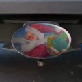 Christmas Holiday Santa Making His Rounds Oval Tow Trailer Hitch Cover Plug Insert