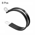 Uxcell 2-1 2 63mm Cable Clamp 304 Stainless Steel Rubber Cushioned Insulated R Shape Metal 8pcs