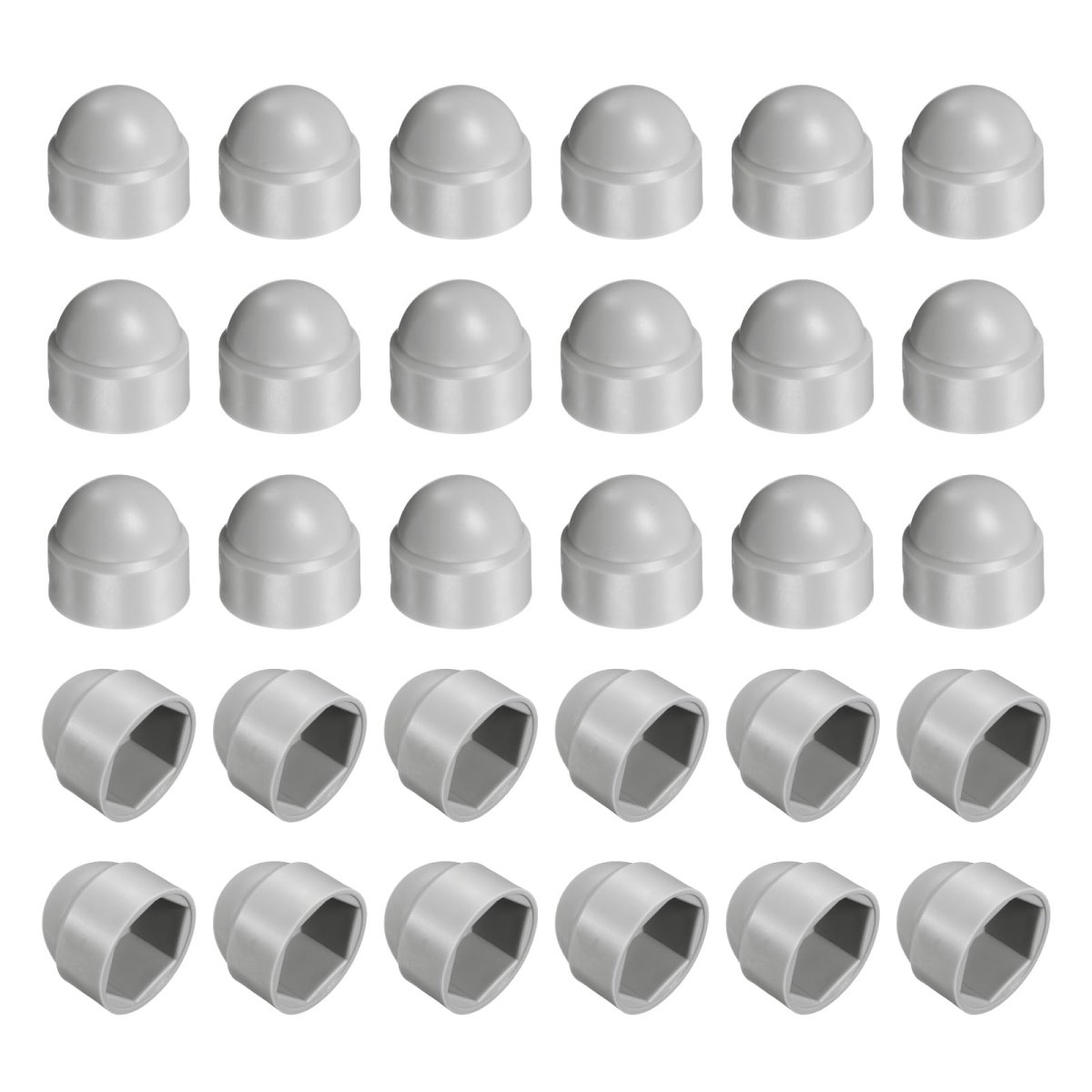 Nut Protection Cap 30pcs M16x23x27mm Plastic Hexagonal Screw Dome Acorn Hex Head Bolt Covers Waterproof Decorative Caps Grey