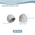 Nut Protection Cap 30pcs M16x23x27mm Plastic Hexagonal Screw Dome Acorn Hex Head Bolt Covers Waterproof Decorative Caps Grey
