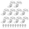 10pcs Pipe Strap 1 Hole Clamp 304 Stainless Steel Rigid Conduit U Bracket Heavy Duty With Self-tapping Screws For Tube 