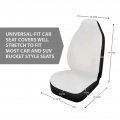 Dreaweet White Cow Print Car Front Seat Covers Steering Wheel Cover 3 Pcs Cute Universal Interior Decorative Accessories Spots