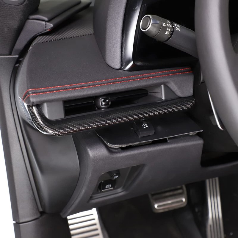Sekhyna Center Console Trim Strips For Corvette C8 Stingray 2020-2023 Real Carbon Fiber 3pcs Dashboard Panel Cover Black