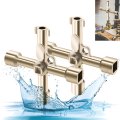 2pcs 6 Way Multifunctional Water Sillcock Key Wrench Zinc Alloy Utility Kit For Faucet Spigots And Valve O-085 