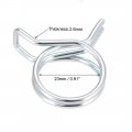 Uxcell Double Wire Spring Hose Clamp 23mm Inner Dia Fit 23 5-25 5mm Od Fuel Line Silicone Tube Clips Zinc Plated 10pcs