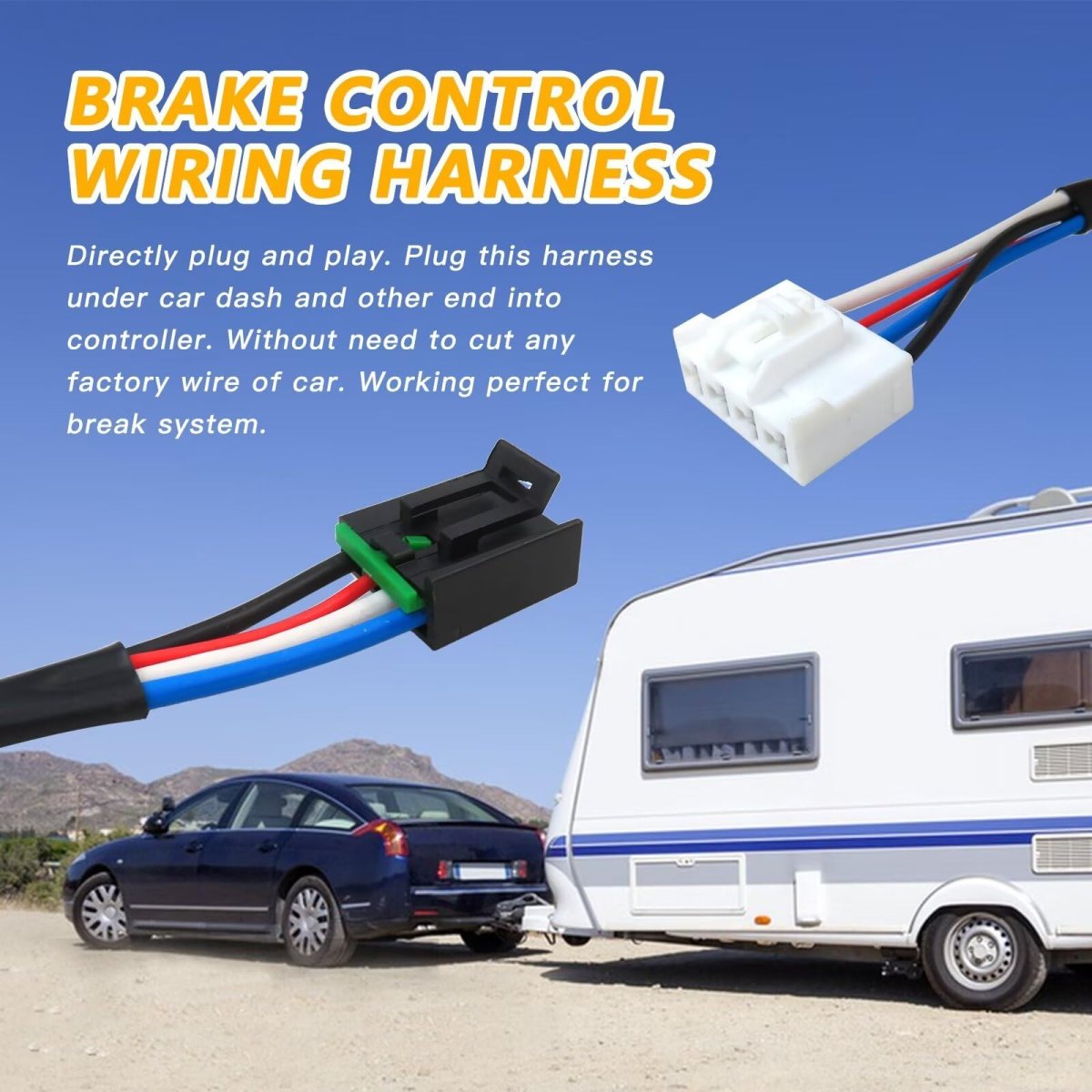Brake Control Wiring Harness 2 Plug 4 Pin Connector For Dodge Ram 1500 2500 3500 4500 1994 2009 Tekonsha P3 31 In Length
