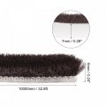 Uxcell Weather Stripping Brush 33ft L X 0 28 W 24 H Self-adhesive Seal Weatherstrip Sweep Brown For Door Window 2pcs Total 66ft