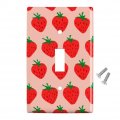 Cute Strawberry Strawberries Pattern Sketchy Plastic Wall Decor Toggle Light Switch Plate Cover 