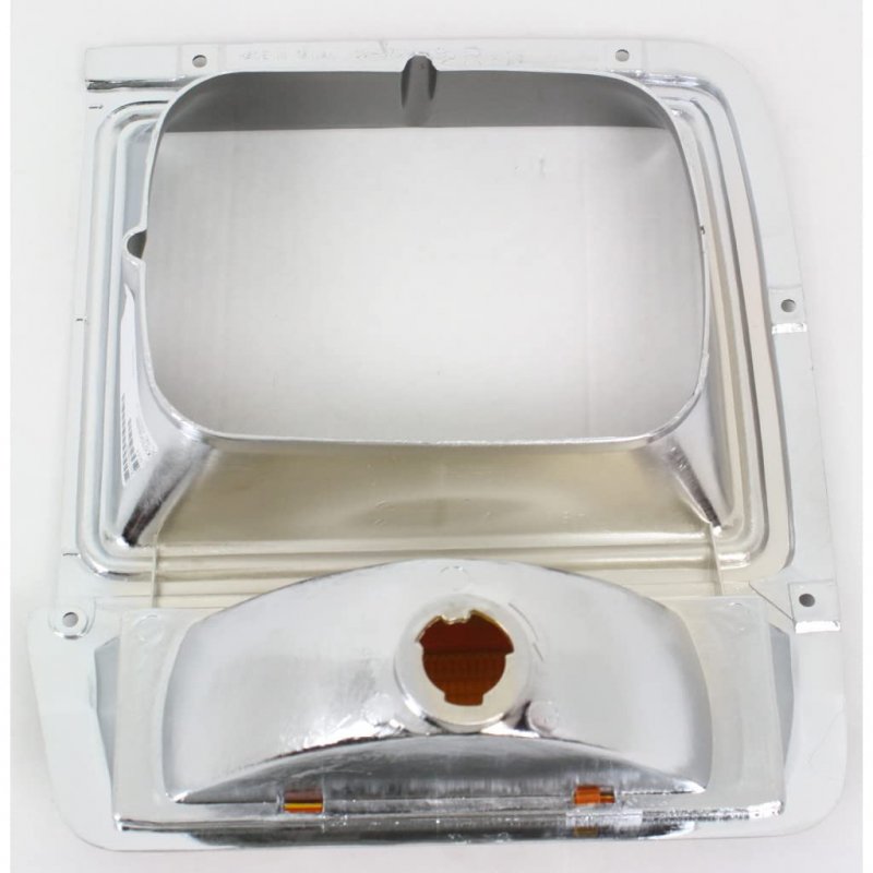 Passenger Side Headlight Bezel For Dodge Ramcharger 1986 To 1990 And Pickup Fullsize Chrome Black Replacement Ch2513135
