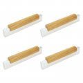 Tsnamay 4pcs 4 76 Beech Wood Aluminum Drawer Pulls Handles Kitchen Wardrobe Cabinet Hardware Pull Handle With Screw Hole 
