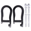 Xtremeamazing 2pcs Front Bumper Tow Hook Shackles Kit Black 