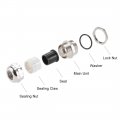 Uxcell Pg13 5 Cable Gland 6mm-12mm Wire Hole Waterproof Metal Joint Adjustable Locknut With Washer 5pcs