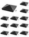 Aluminum Caps Fence Post 12 Pack 5 X Decorative Piling Cover With Top Ball For Nominal Wood Black 