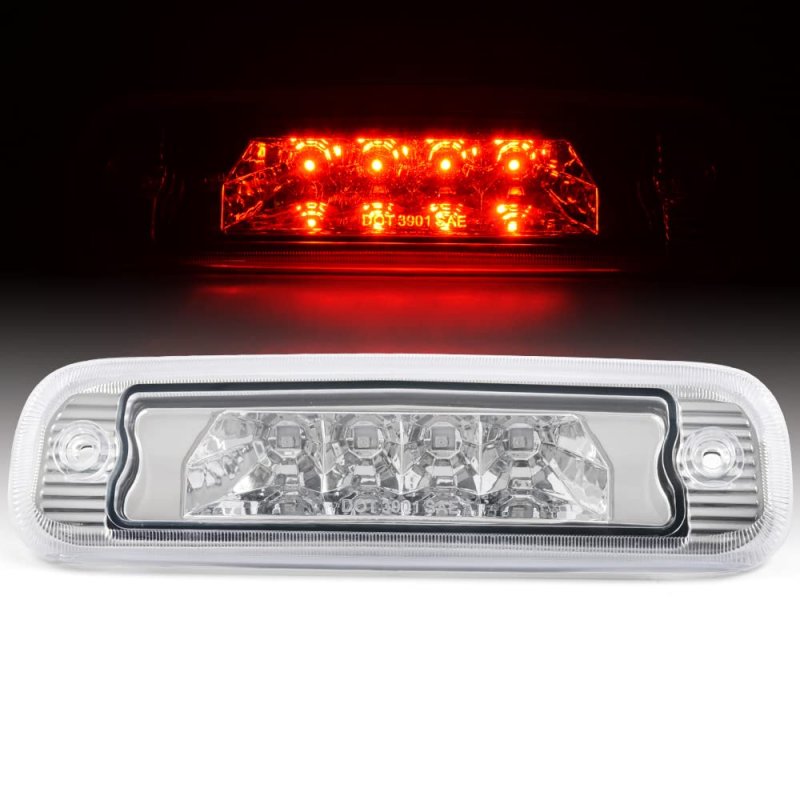 Led Third 3rd Brake Cargo Light For 1997 1998 1999 2000 2001 Cherokee Rear Roof Center High Mount Stop Tail Replacement Chrome
