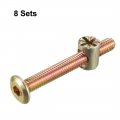 Uxcell M6x50mm Furniture Bolt Nut Set Hex Socket Screw With Barrel Nuts For Beds Headboards Chairs 8 Sets