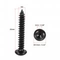Uxcell Hex Socket Self Tapping Screws M3 X 20mm Carbon Steel Wood Screw 100pcs