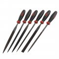 Iivverr 6 Pcs Plastic Handle Watchmaker Repair Tool Round Flat Rasp File 